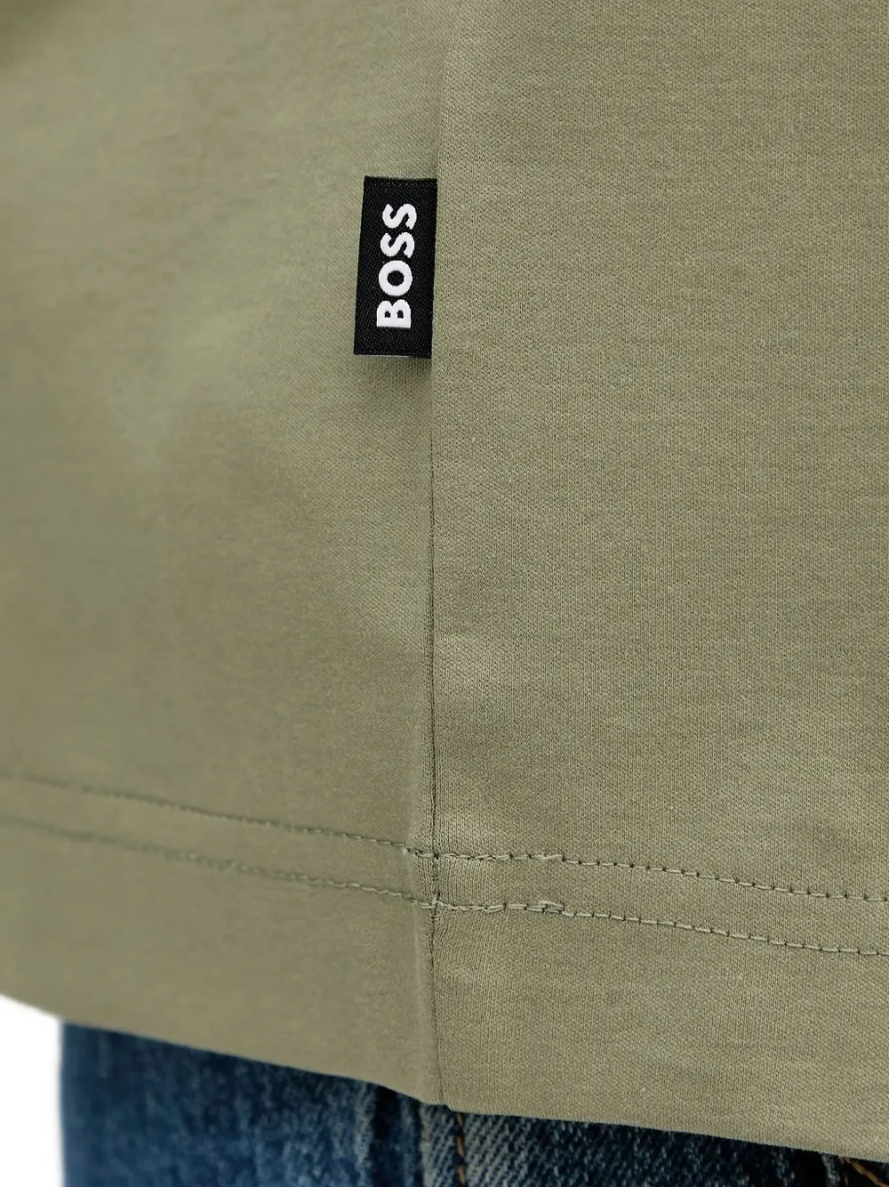 Hugo Boss Relaxed-fit Long-sleeved T-shirt In Mercerized Cotton In Green