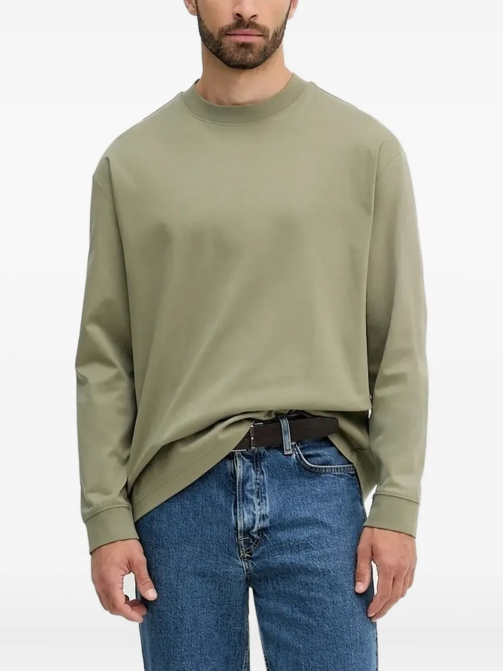 BOSS long-sleeve crew-neck T-shirt | Green | Image 1