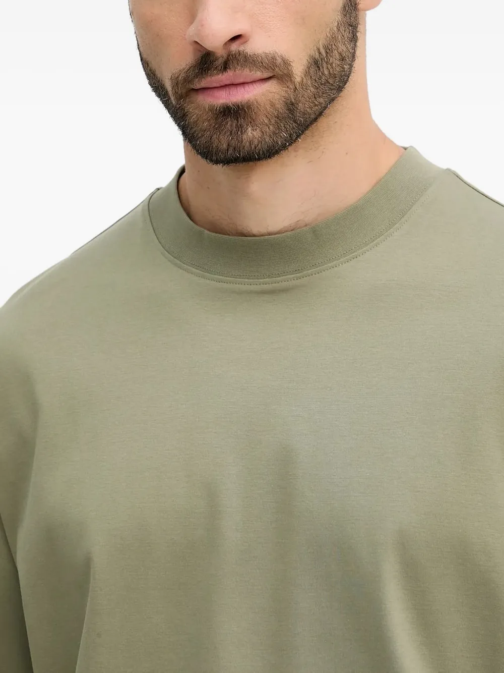 Hugo Boss Relaxed-fit Long-sleeved T-shirt In Mercerized Cotton In Green