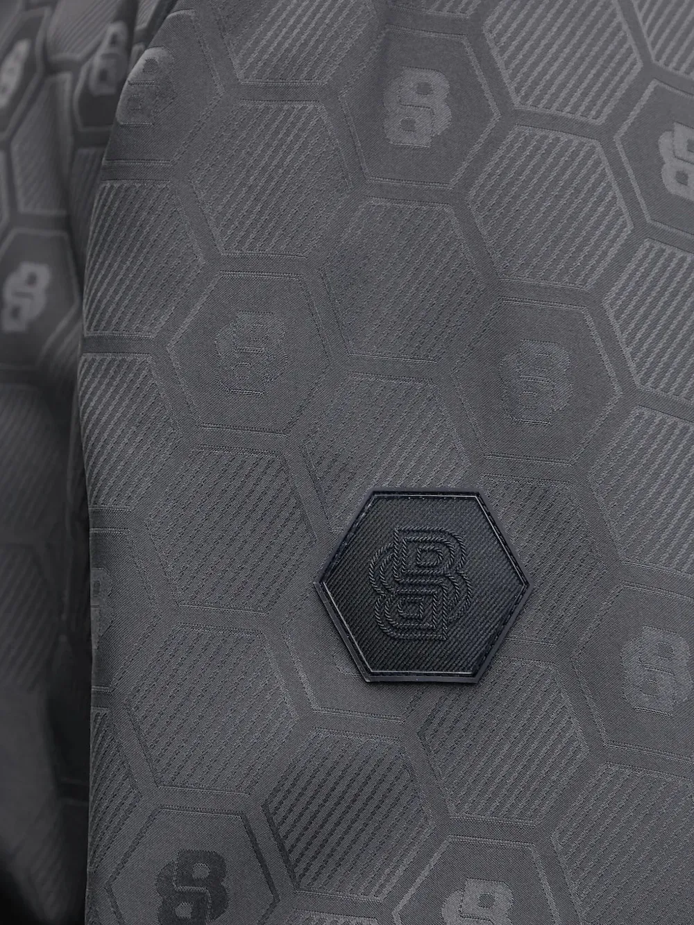 BOSS hexagon-pattern bomber jacket Grijs