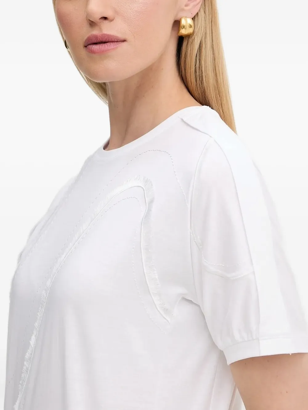 BOSS T-shirt met franje Wit