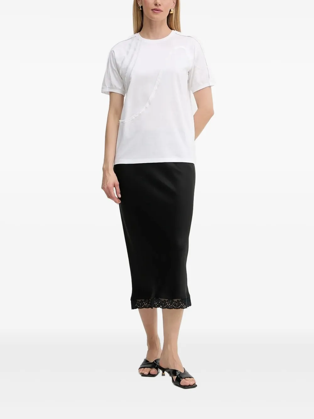BOSS frayed-detail T-shirt | White | Image 1
