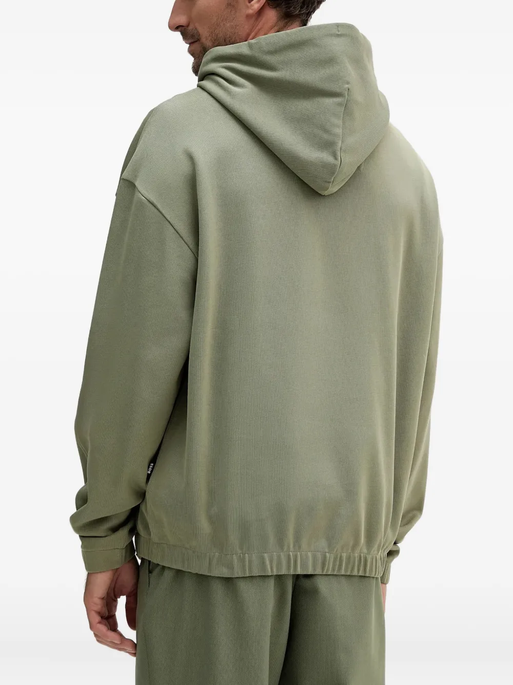 BOSS Stevens hoodie met geborduurd logo en trekkoord Groen