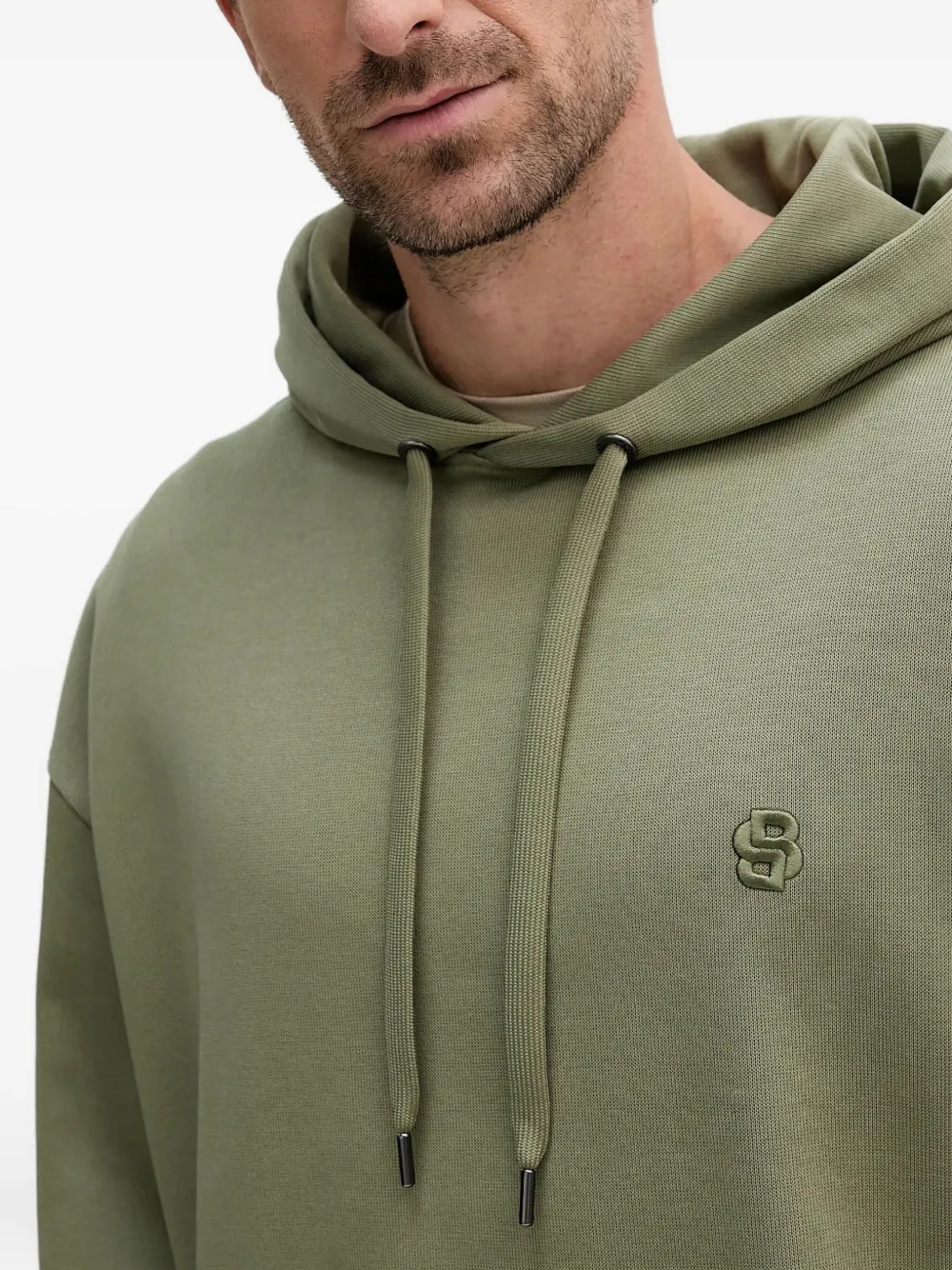 BOSS Stevens hoodie met geborduurd logo en trekkoord Groen