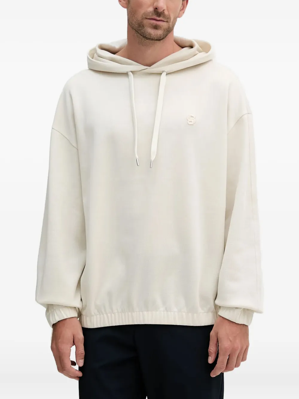 BOSS Hoodie met geborduurd logo Wit