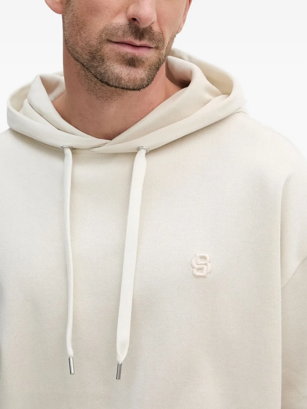 BOSS Hoodie met geborduurd logo Wit