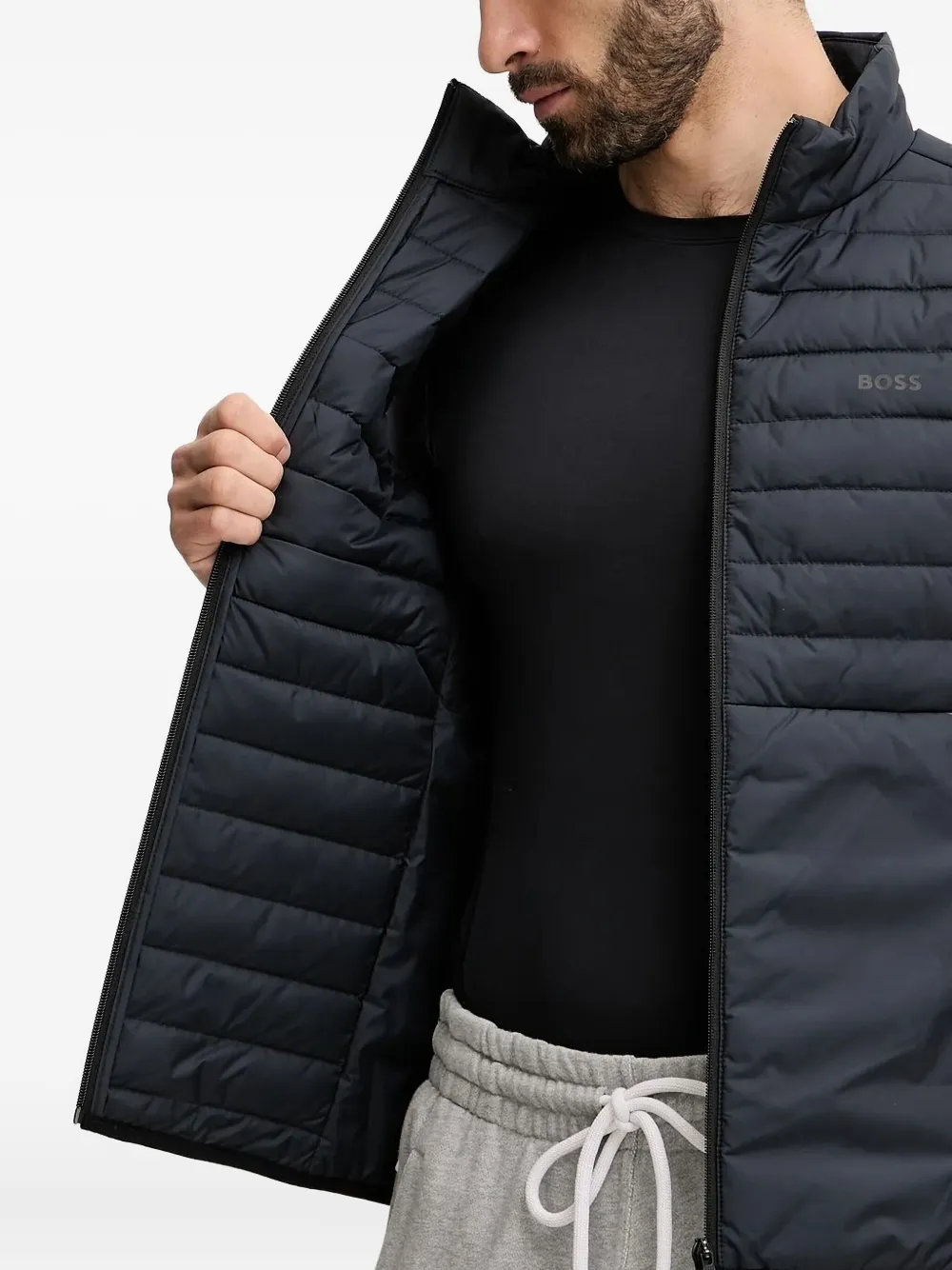 BOSS quilted gilet Blauw