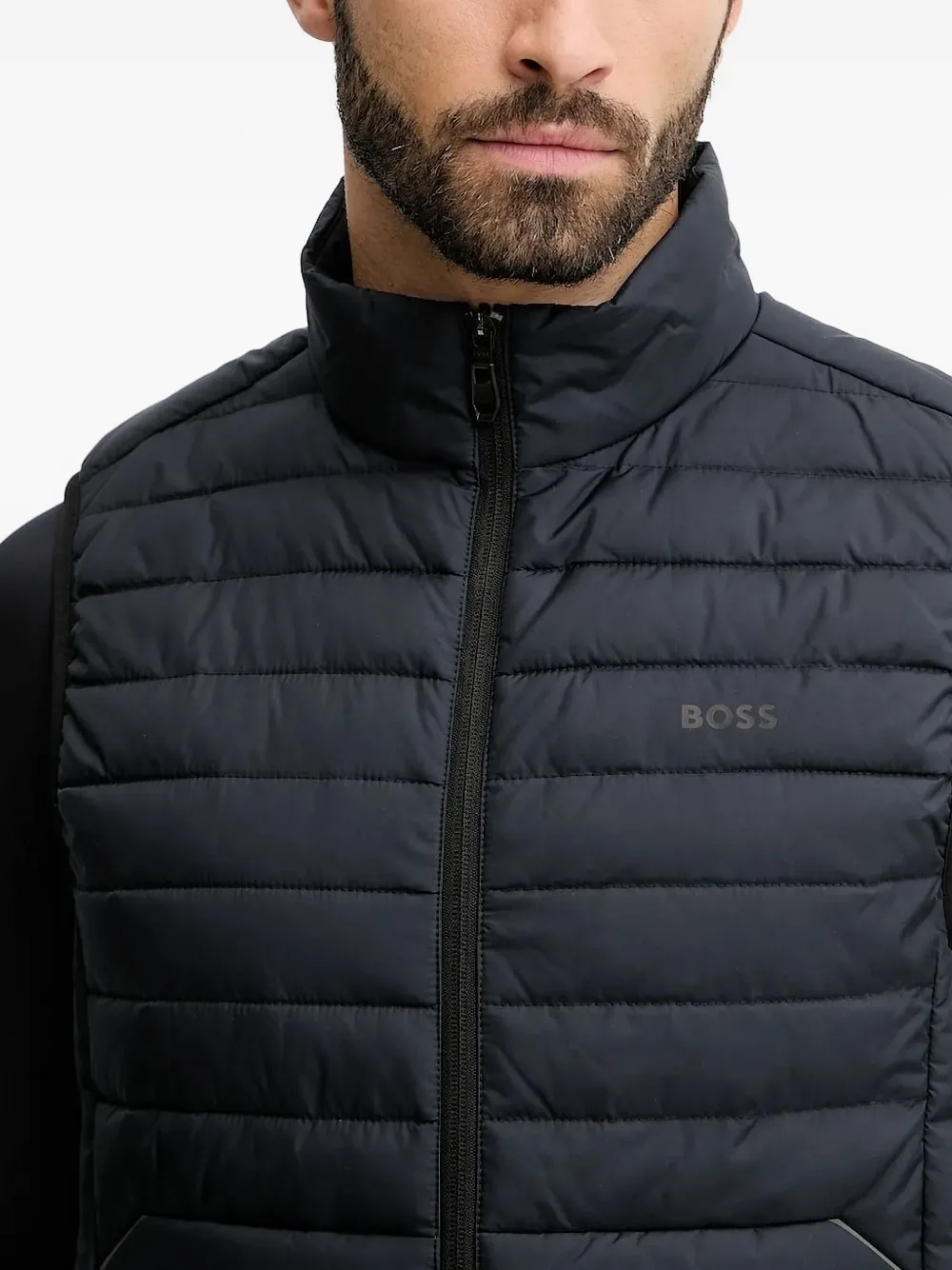 BOSS quilted gilet Blauw