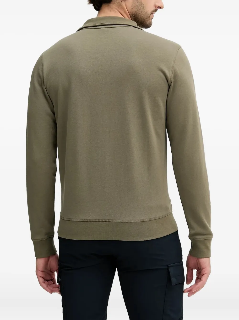 Hugo Boss Logo-plaque Half-zip Sweatshirt In Green