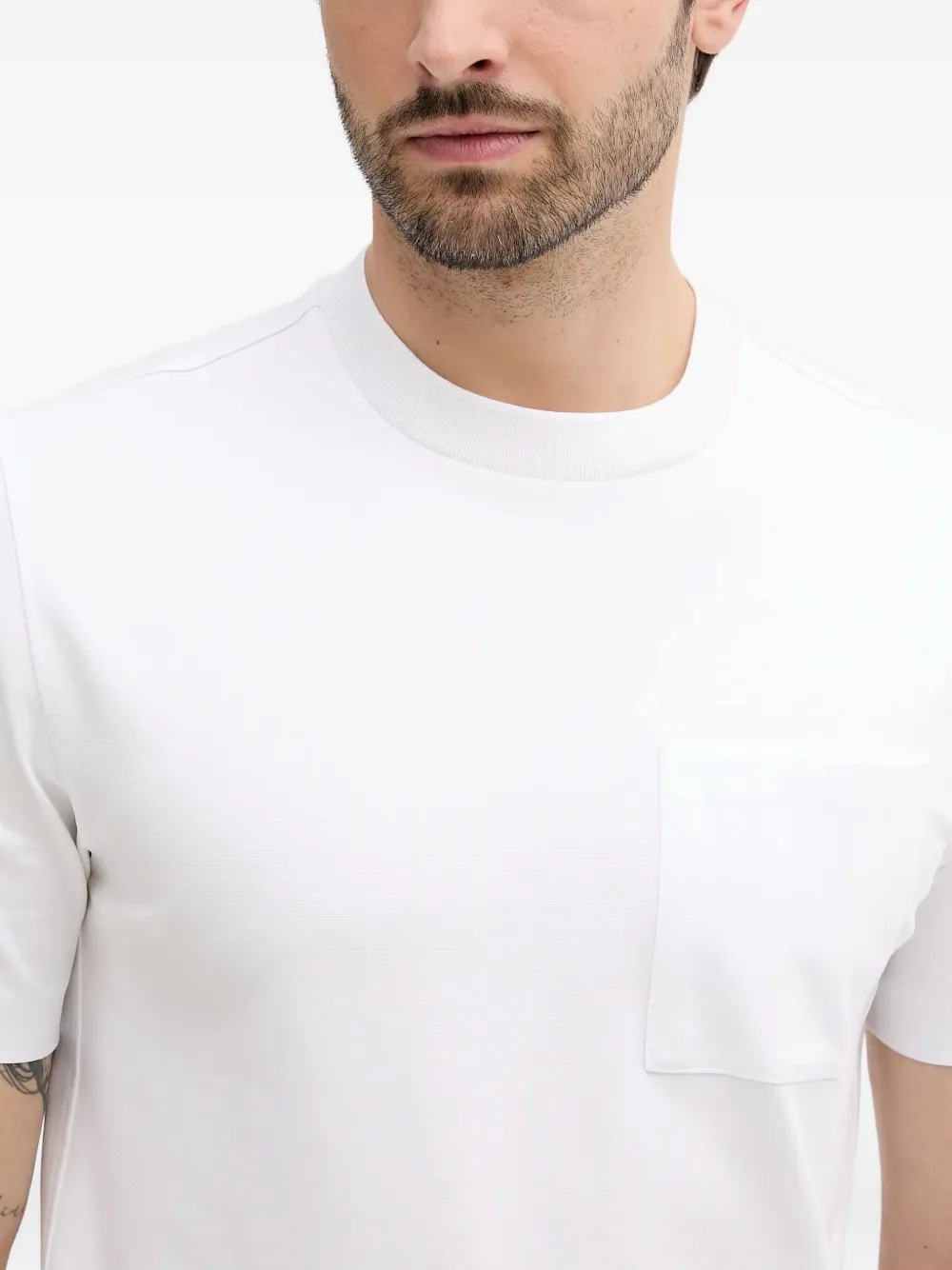 BOSS T-shirt met zak en korte mouwen Wit