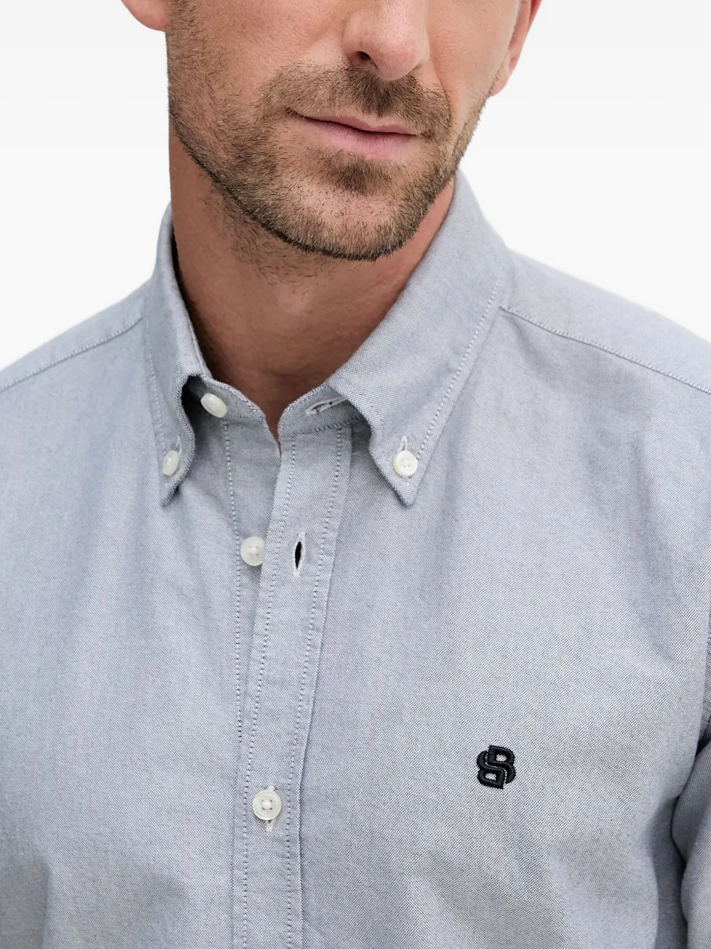 BOSS Oxford overhemd met logo Blauw