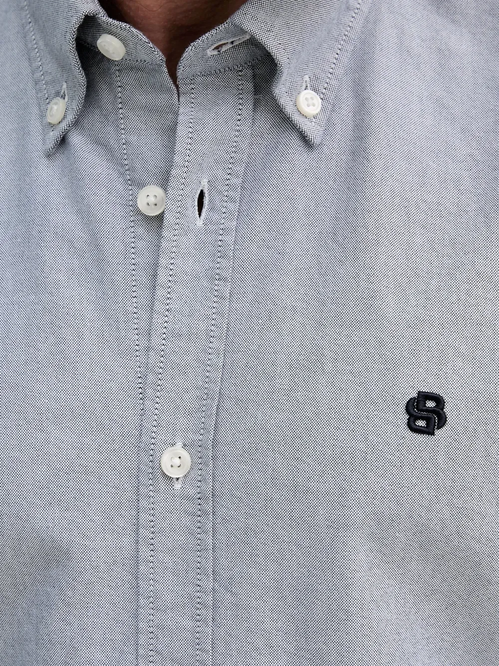 BOSS Oxford overhemd met logo Blauw