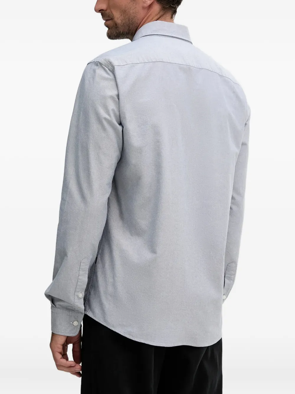 BOSS Oxford overhemd met logo Blauw