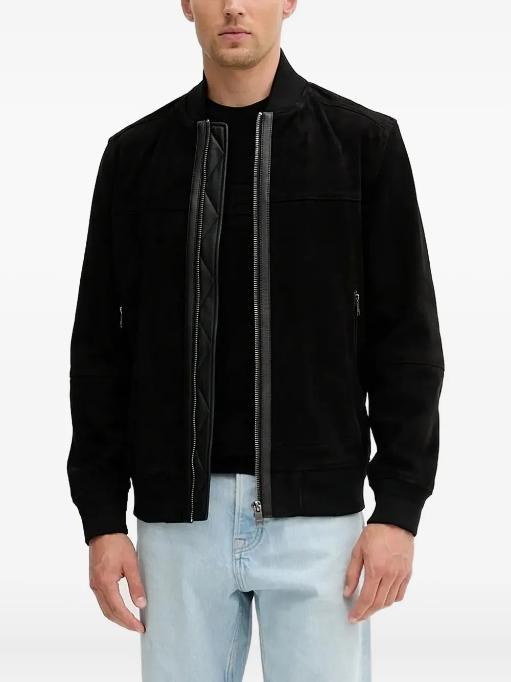 BOSS  zip-fastening bomber jacket | Black | Image 1