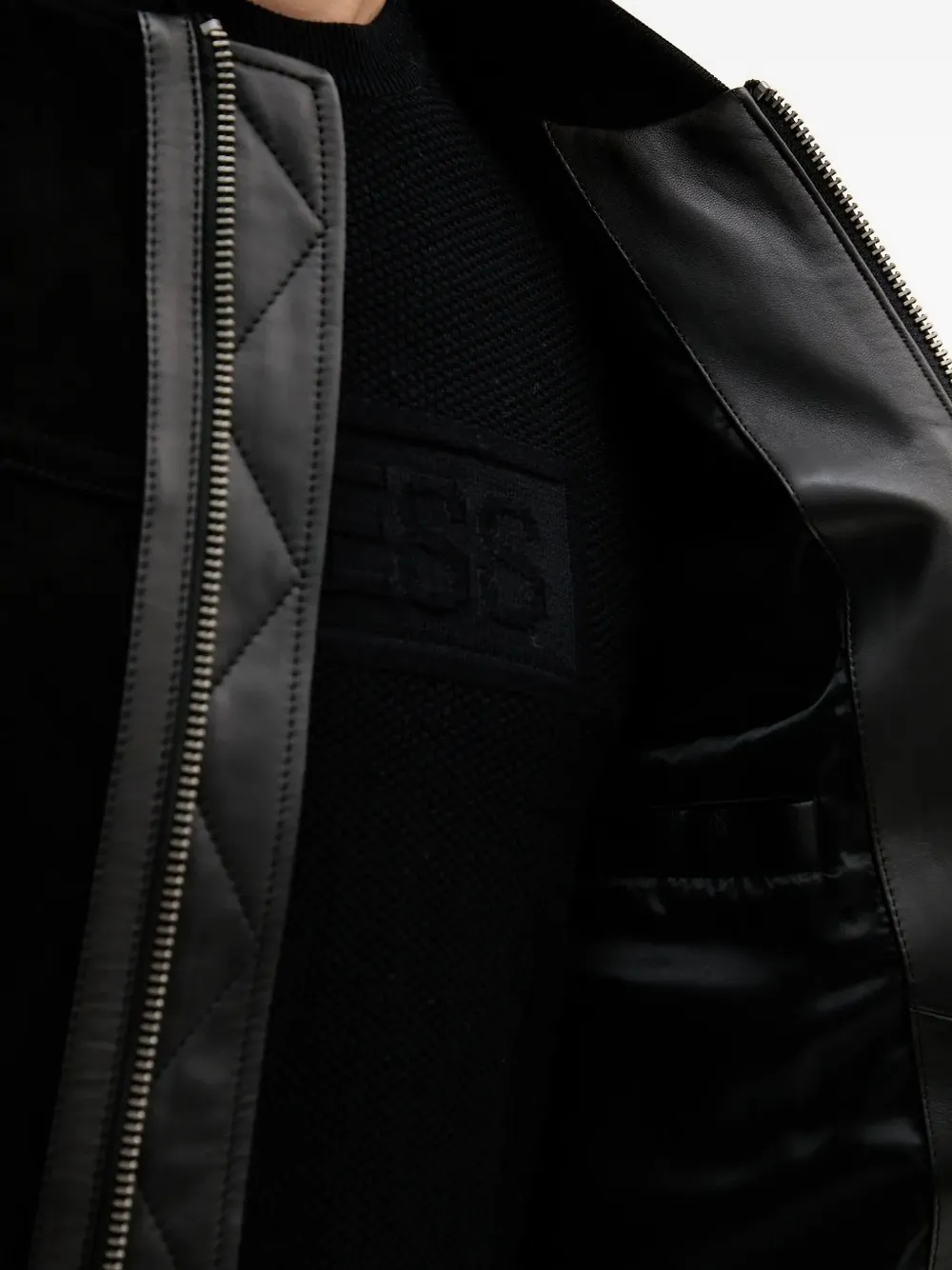 BOSS Bomberjack met rits Zwart