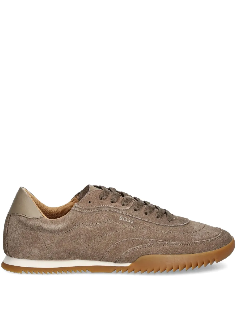 BOSS suede leather low-top sneakers Brown