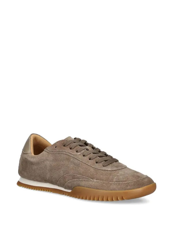 BOSS ロートップスニーカー レザー&スエード BOSS Suede Leather low-top Sneakers | ブラウン | FARFETCH JP