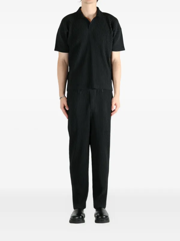 Homme Plissé Issey Miyake Pleated T-shirt | ブラック | FARFETCH JP