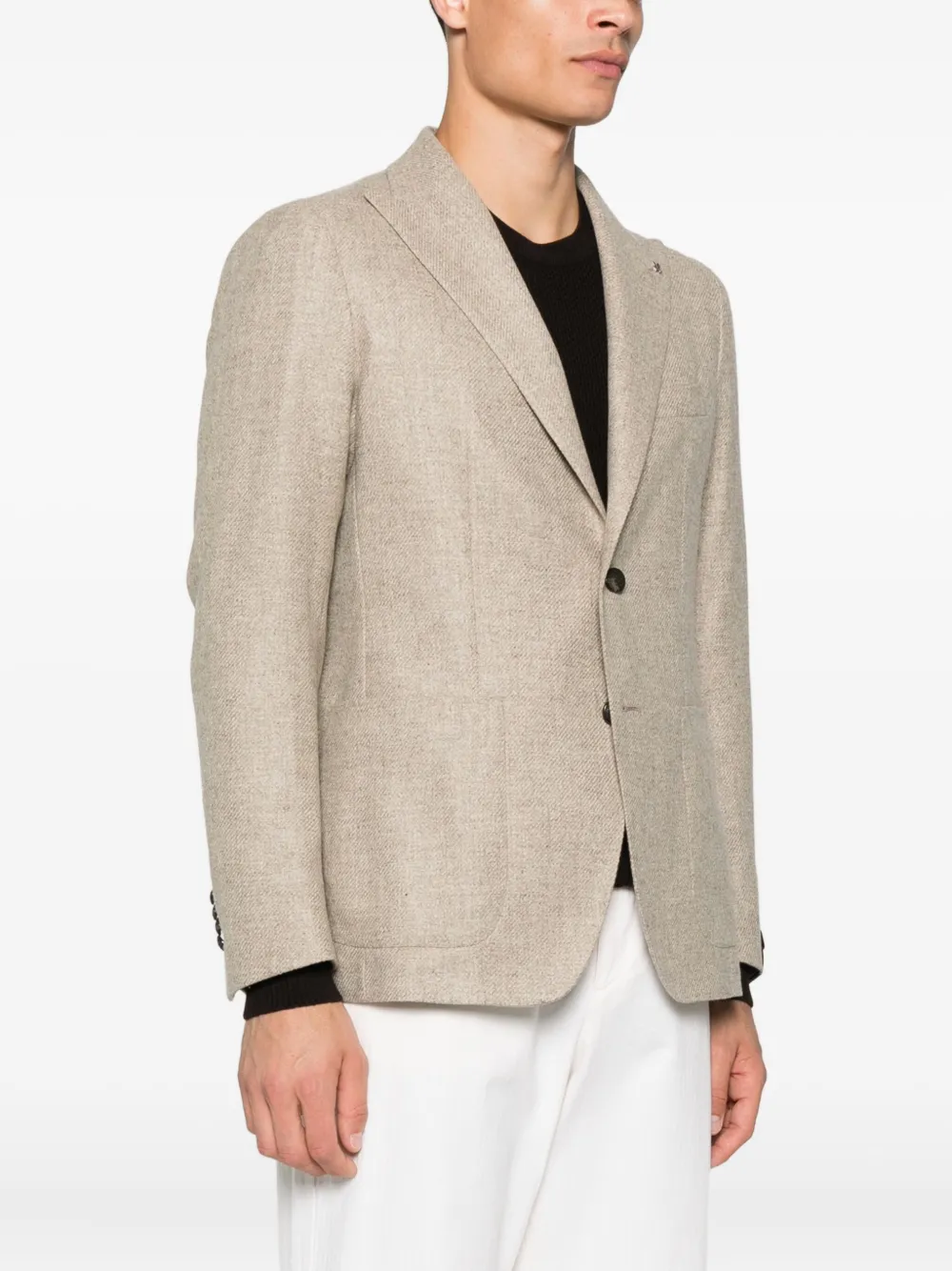 Tagliatore two-button patch-pocket blazer Beige