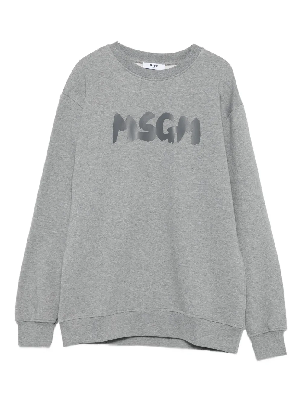 Msgm Logo-print Fleece Sweatshirt In Gray