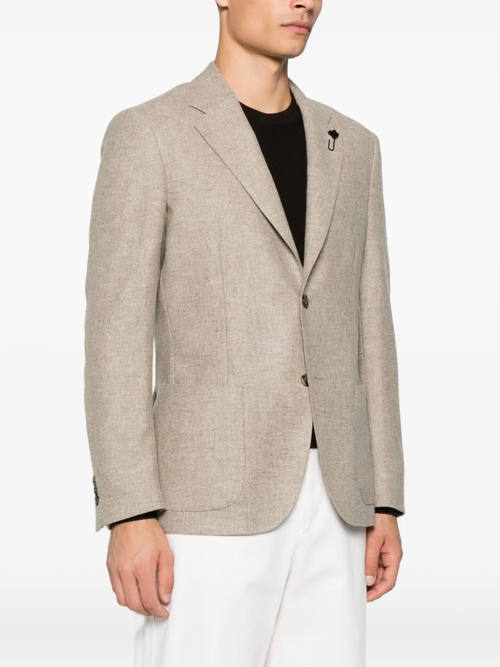 Lardini patch-pocket two-button jacket Beige
