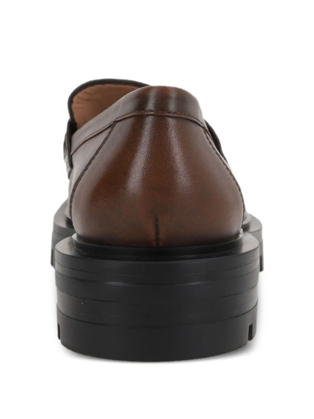 Santoni Leren penny loafers Bruin