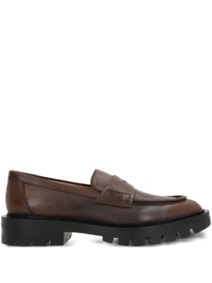 Santoni プラットフォーム スエードローファー | ブラウン | FARFETCH JP