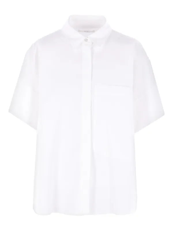 Co Short-sleeve Cotton Shirt in White