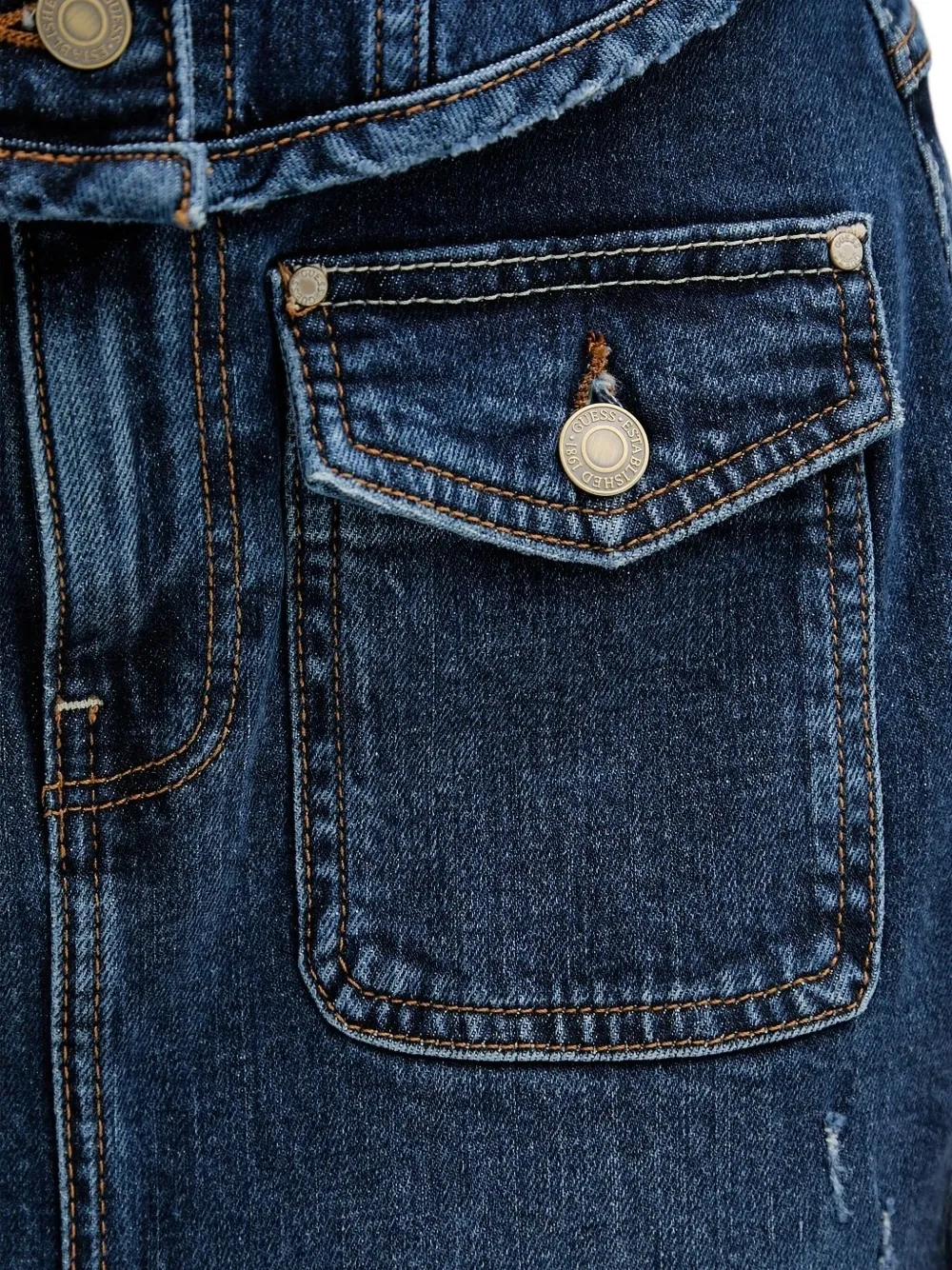 GUESS USA Spijkerrok met zak split Blauw