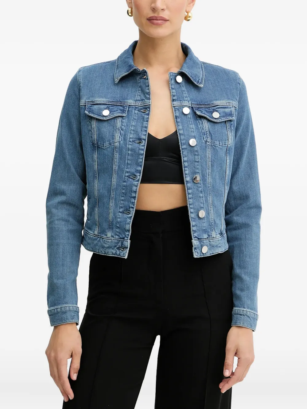 lace-up denim jacket