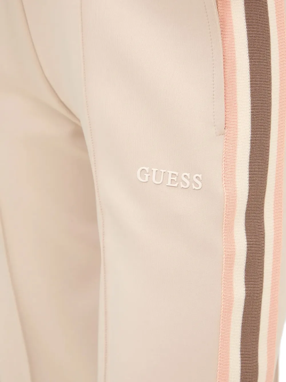 Guess Usa Side-stripe Drawstring Track Trousers In Neutral