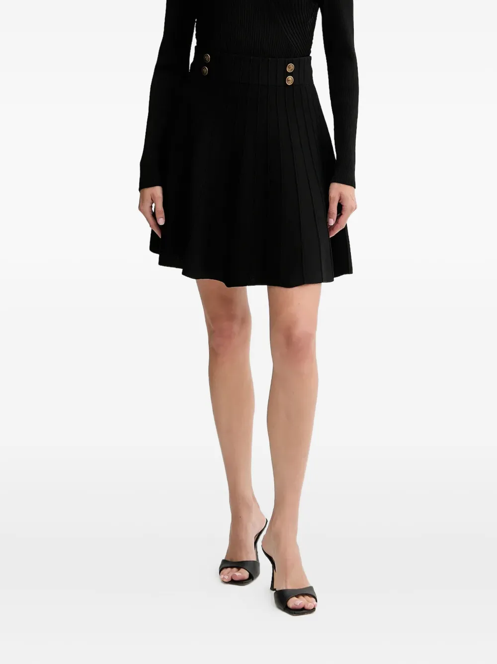 Guess Usa Button-detailed Mini Skirt In Black