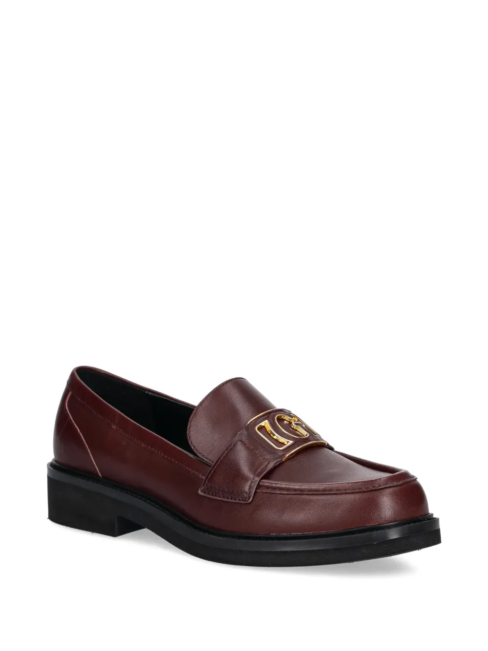 GUESS USA logo-plaque leather loafers - Bruin