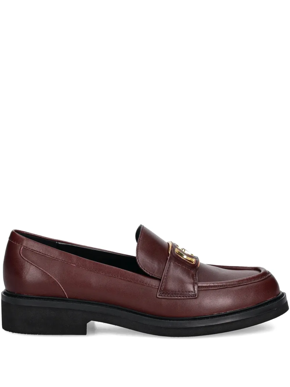 GUESS USA logo-plaque leather loafers Brown