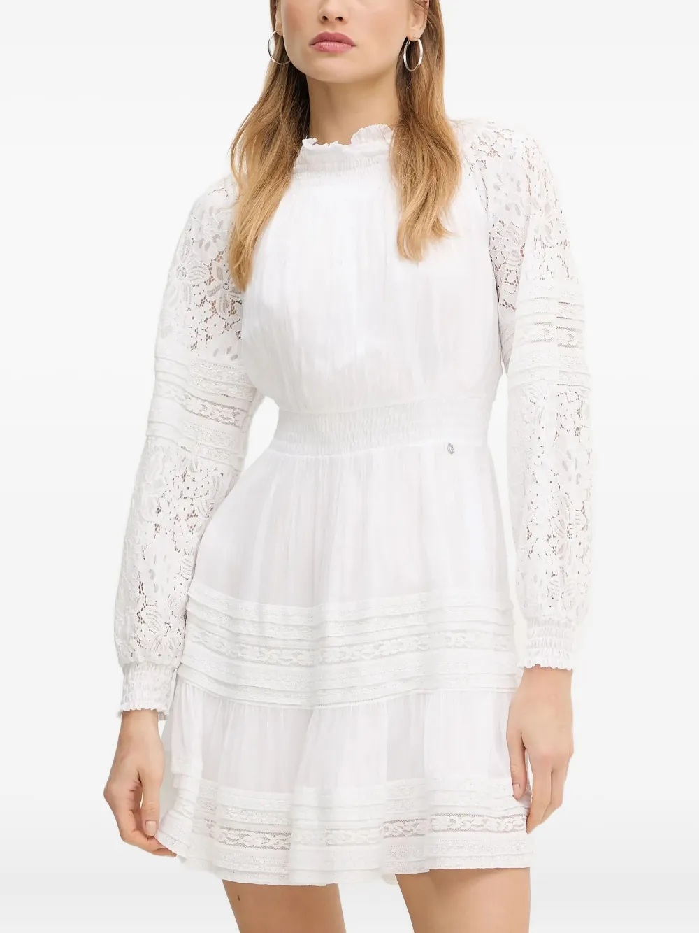 lace-trimmed mini dress