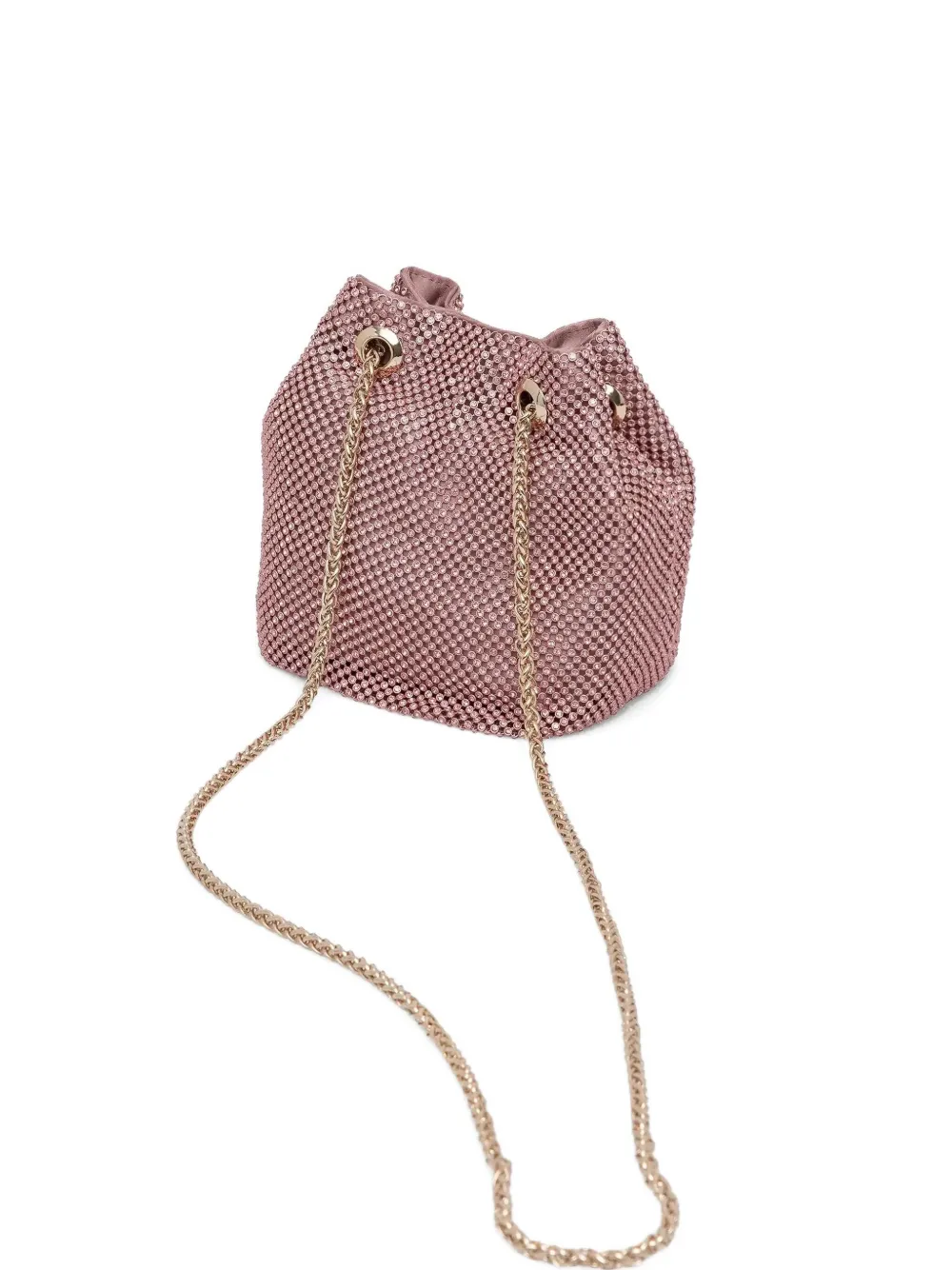 GUESS USA Sofia rhinestone-embellished mini bucket bag Roze