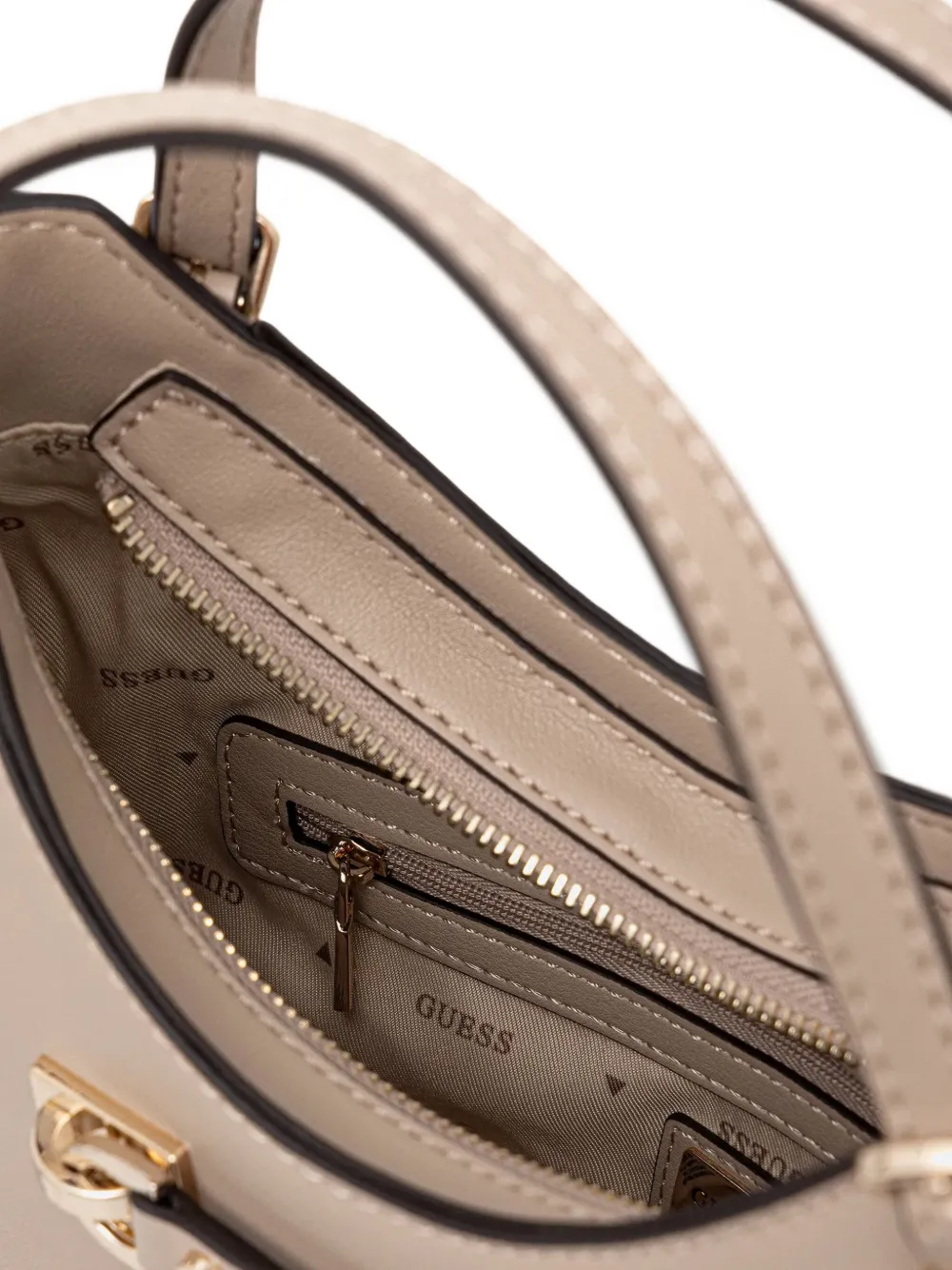 GUESS USA Lefia mini-tas met gewelfd handvat Beige