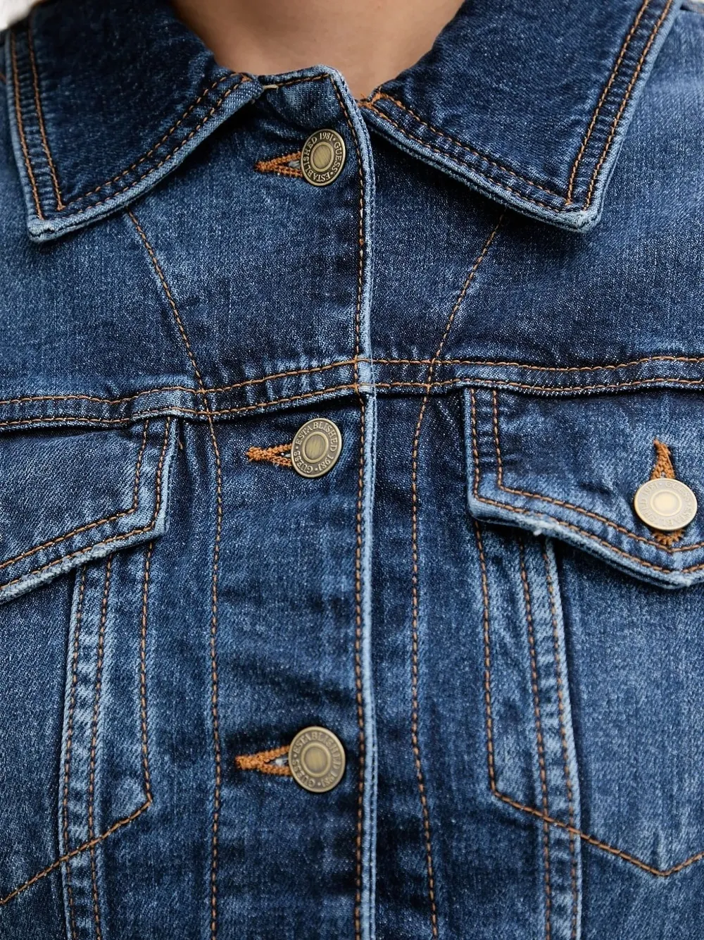 Guess Usa Button-fastening Denim Jacket In Blue