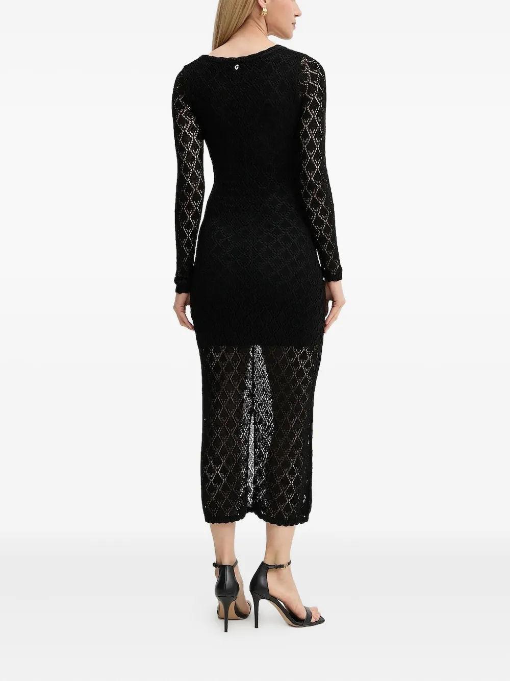GUESS USA Midi-jurk met kanten vlak Zwart