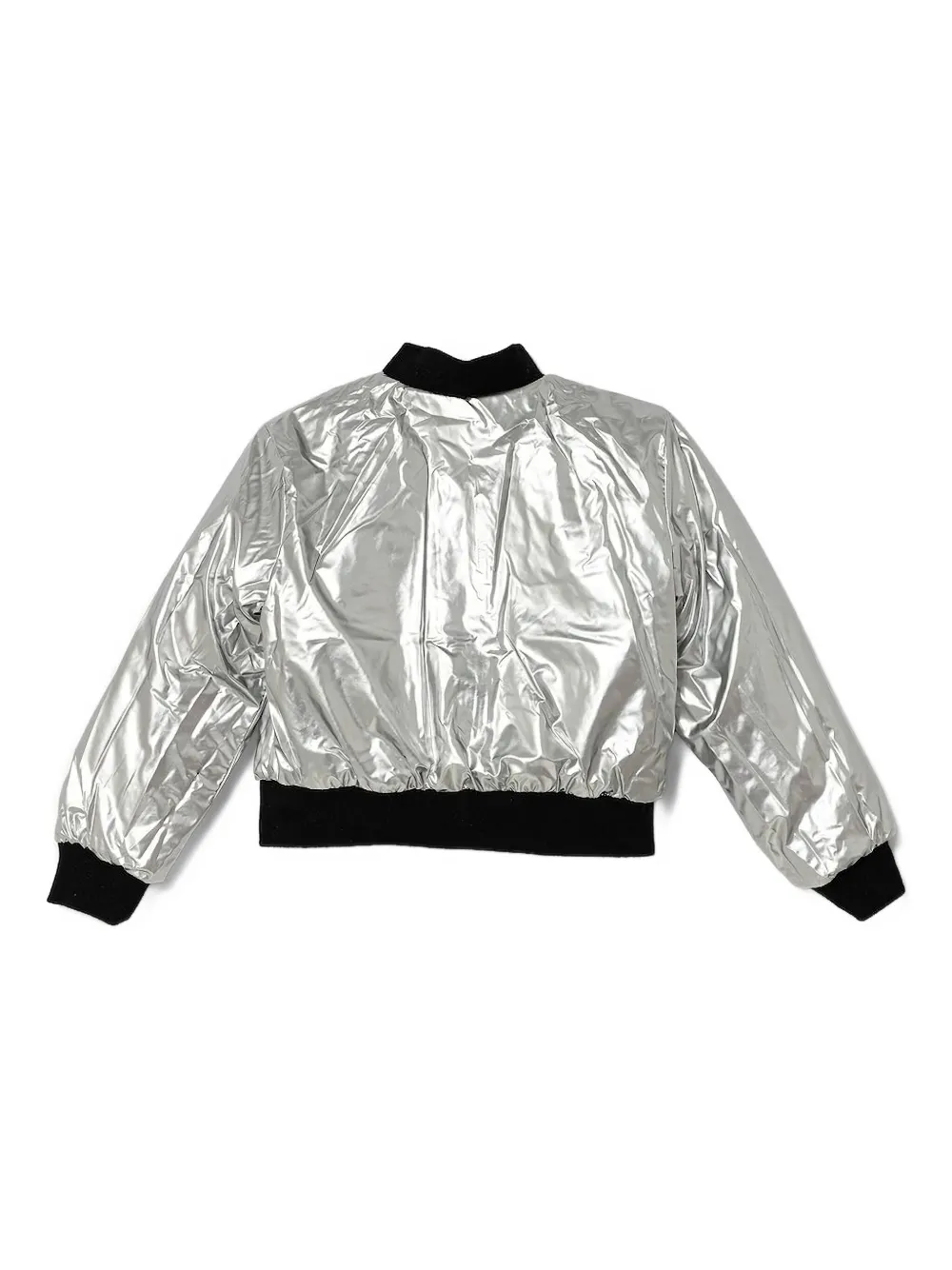 guess kids metallic-effect reversible bomber jacket Zwart