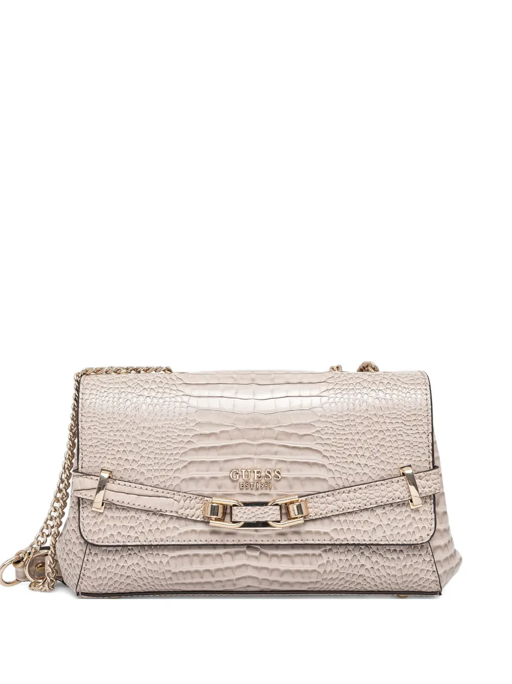 crocodile-effect chain shoulder bag