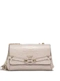 GUESS USA crocodile-effect chain shoulder bag - BEIGE
