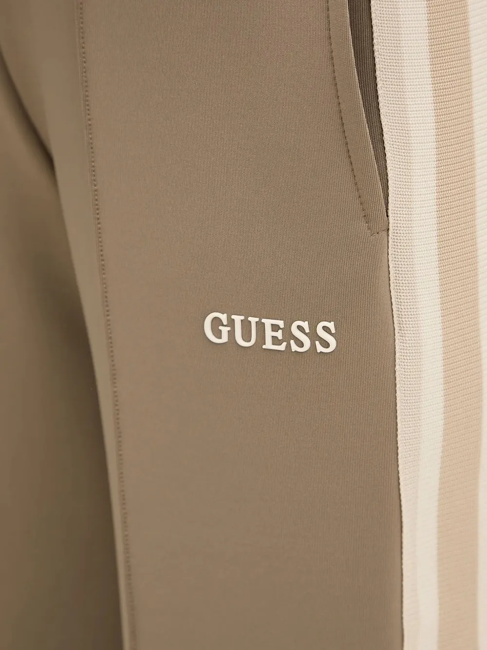 Guess Usa Side-stripe Track Pants In Brown