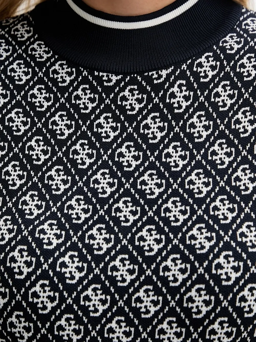 GUESS USA Mini-jurk met korte mouwen en patroon Zwart