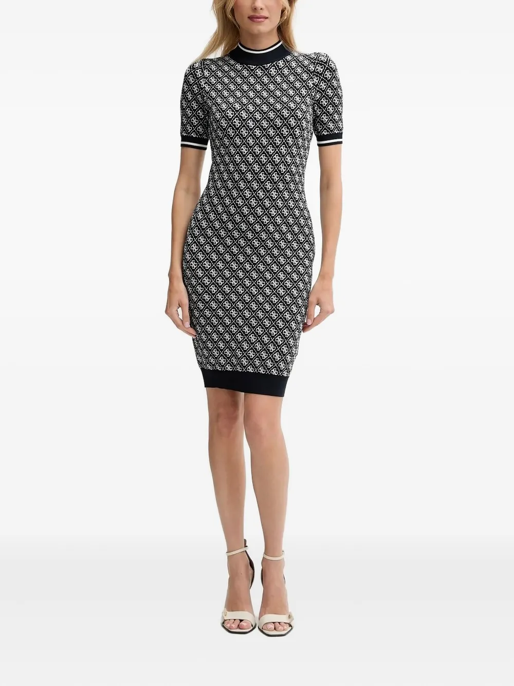 GUESS USA patterned short-sleeve mini dress - ブラック GUESS USA patterned short-sleeve mini dress - ブラック