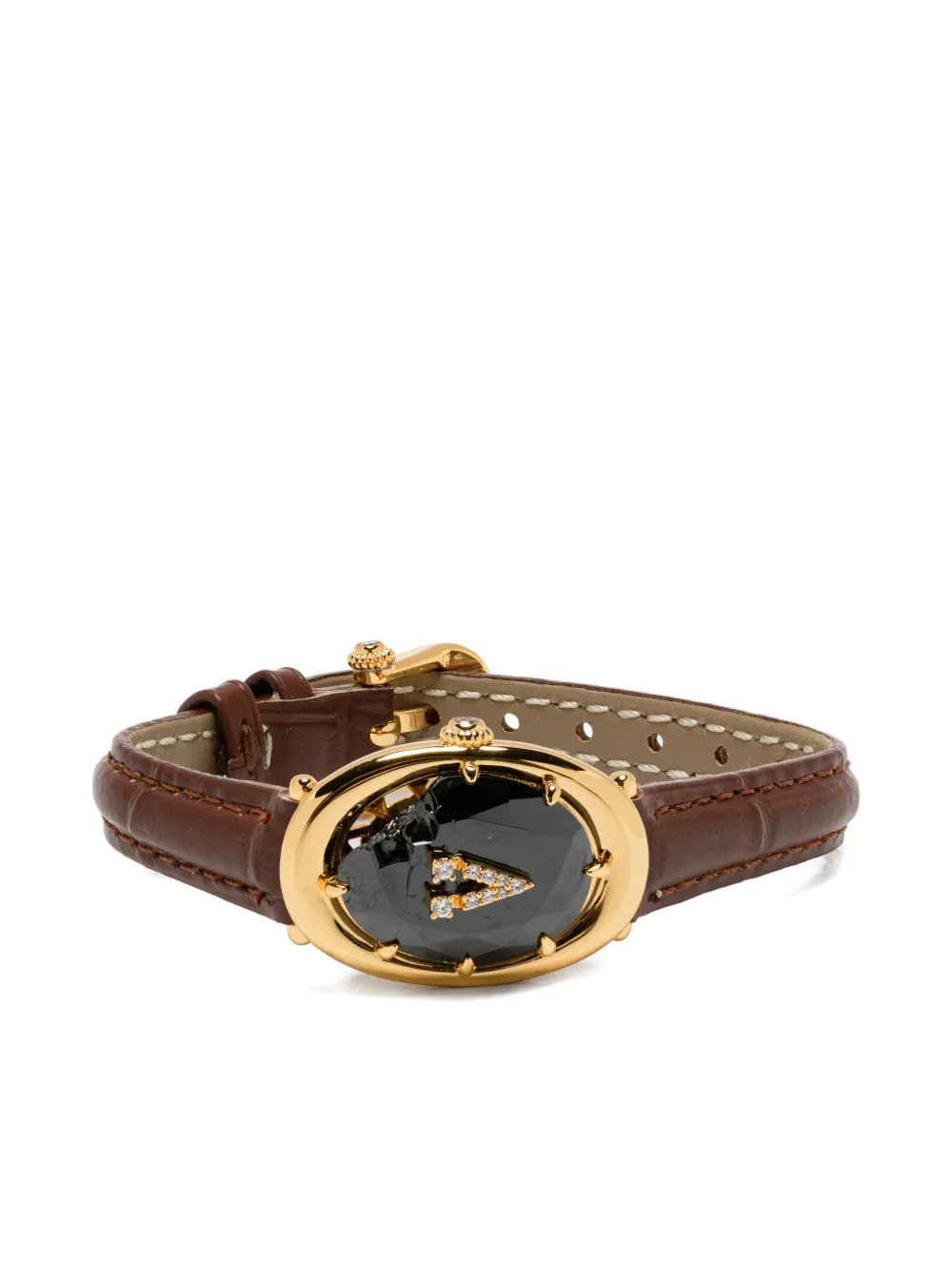 Yvmin Leather Bracelet In Brown