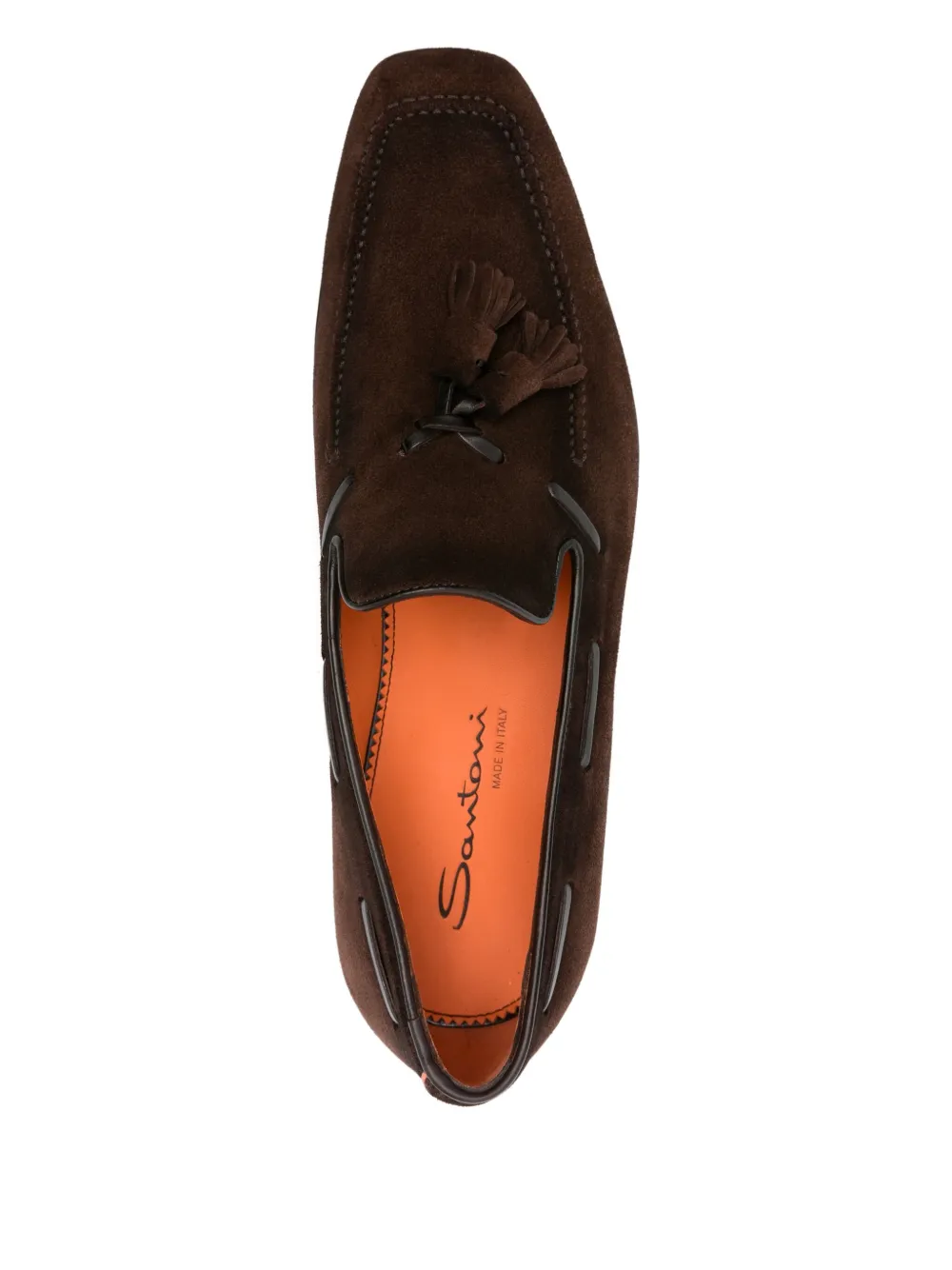 Santoni tassel-detail suede loafers Brown