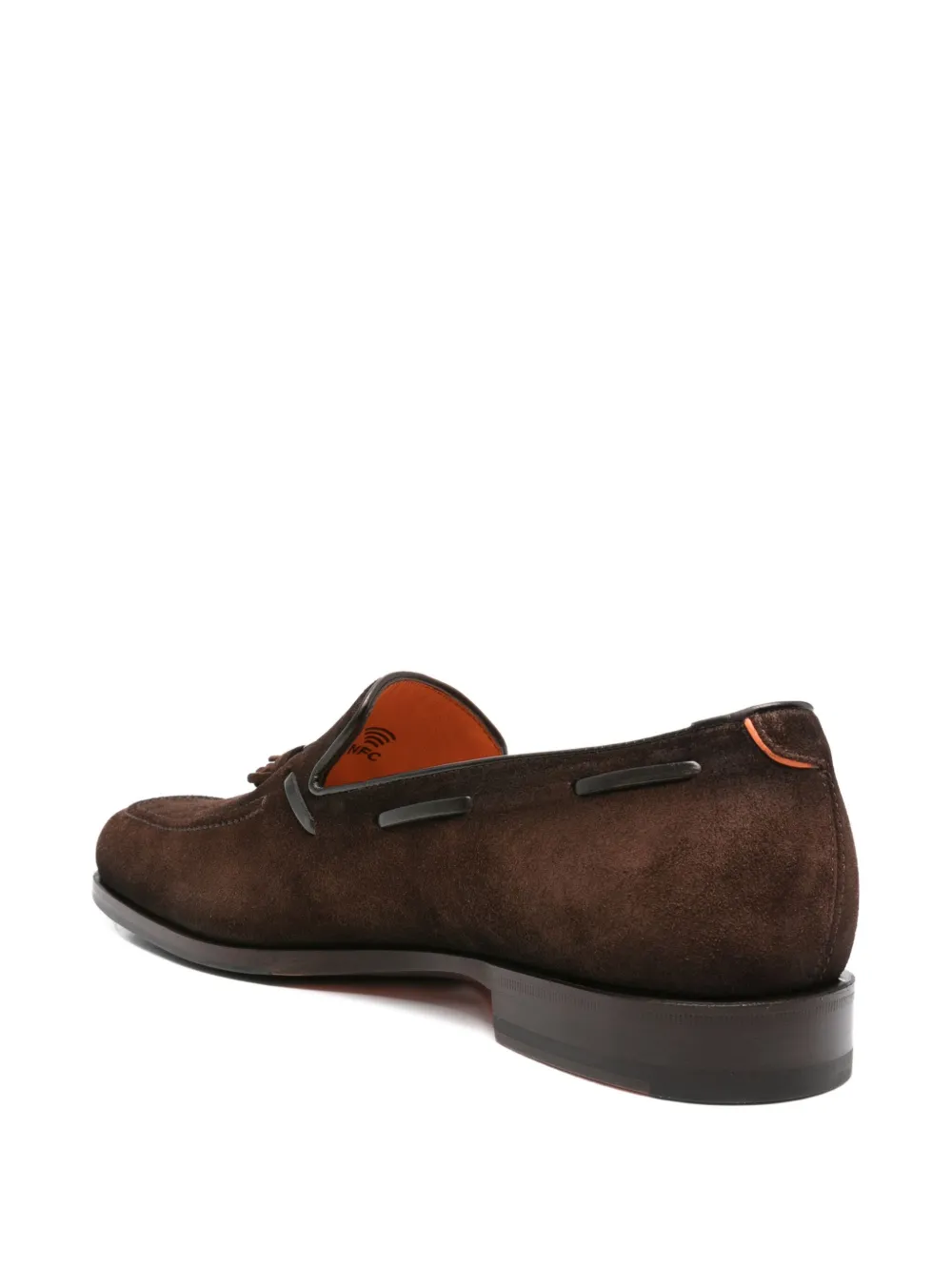 Santoni tassel-detail suede loafers Brown