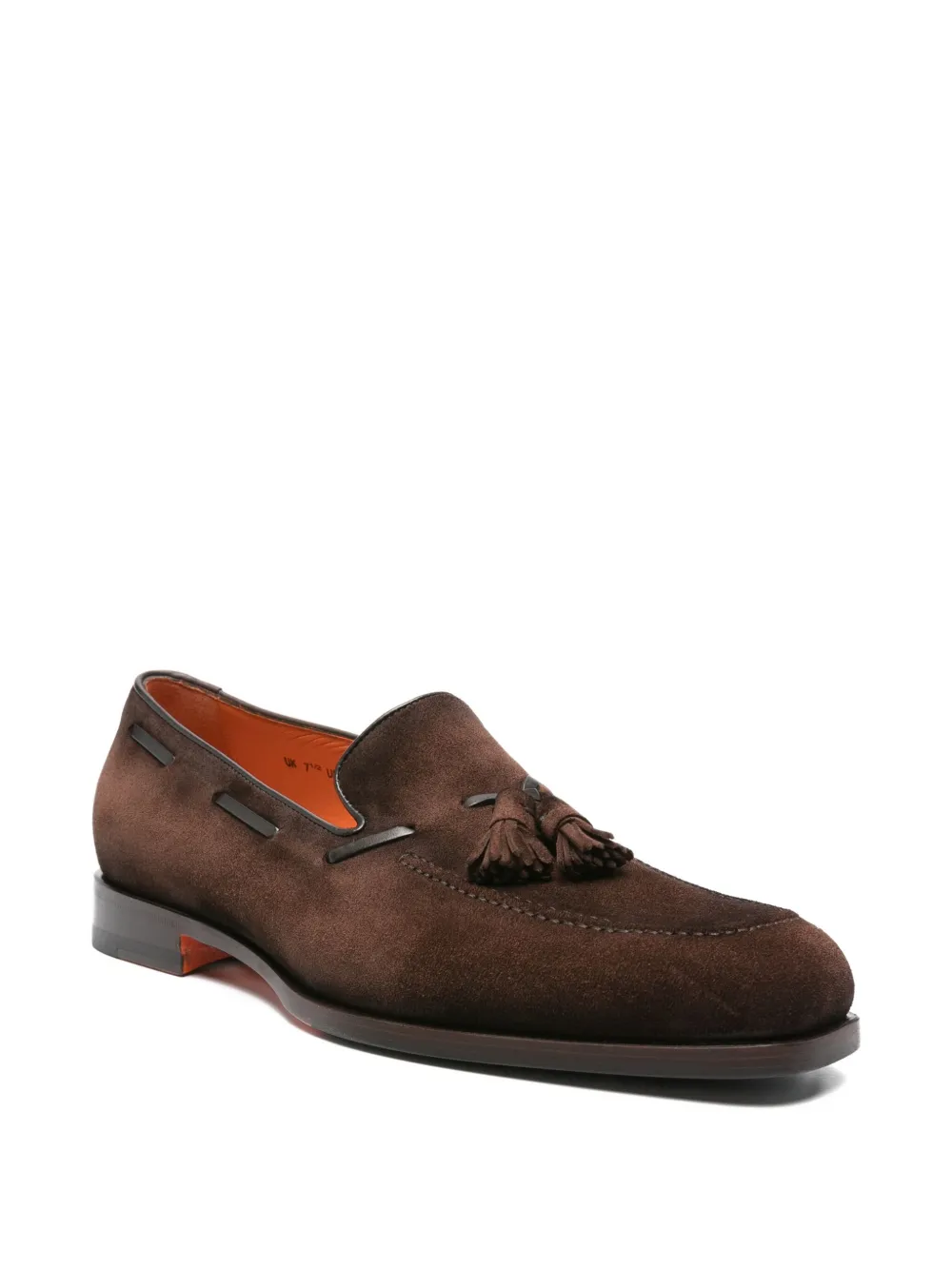 Santoni tassel-detail suede loafers Brown