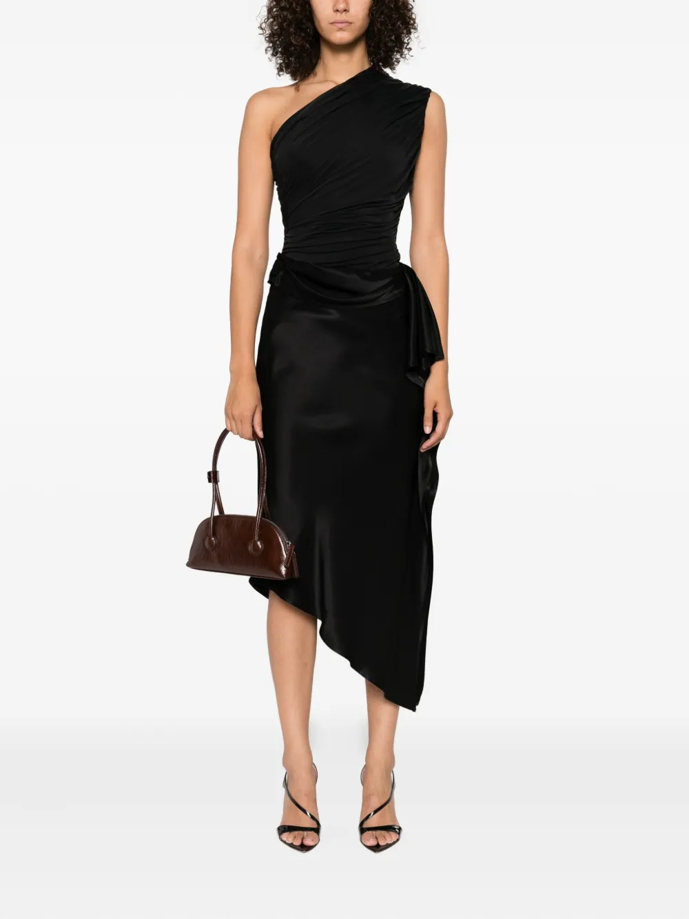 PINKO ruffled asymmetric skirt Zwart